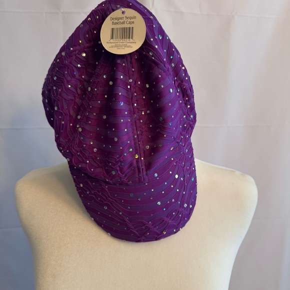Hollywood Color Company Accessories - Purple Silky Baseball Cap with iridescent stones - NWT